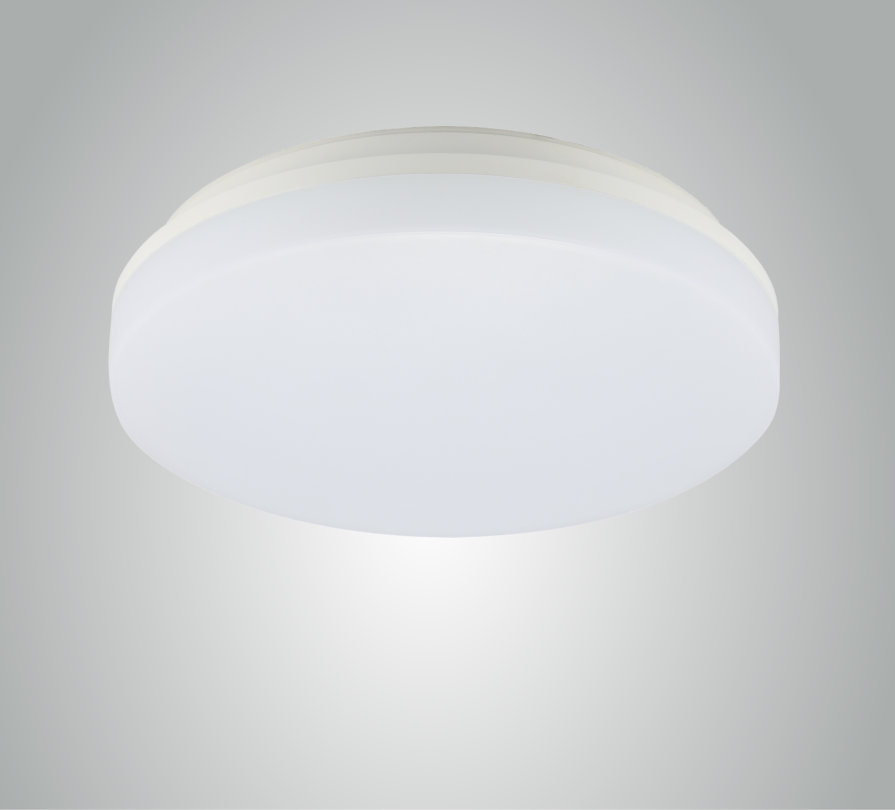 Plafoonvalgusti Opti1 LED 25W 2190lm 3000K IP54 hämardatav faasilõikedimmeriga Ø300mm plastik, valge